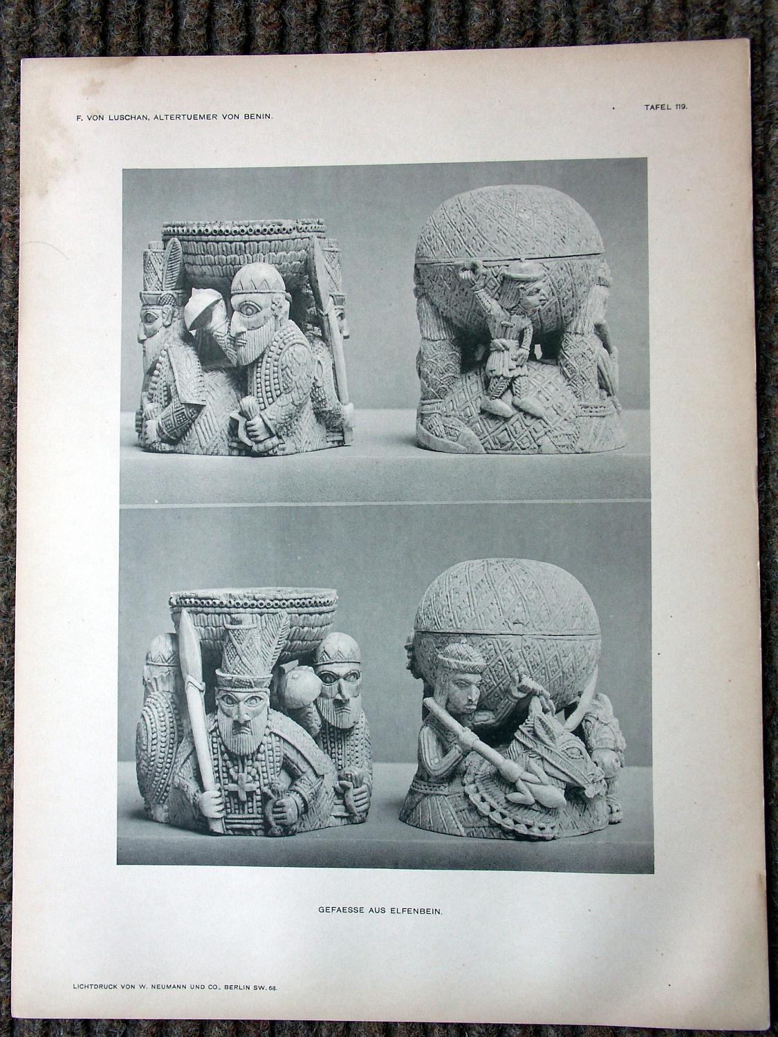 zz-lusc19,tafel 119 benin nigeria,elfenbein-gefäss